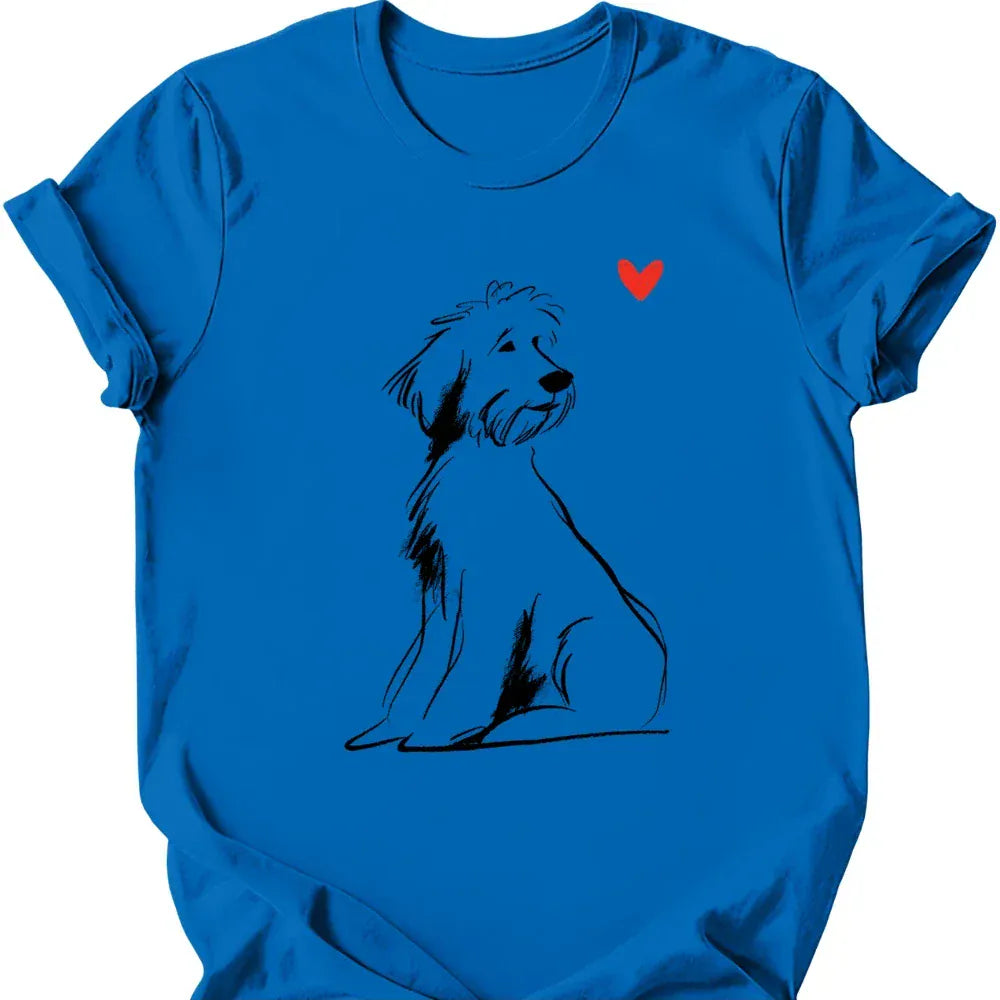 Portuguese Water Dog sketch tee royal
