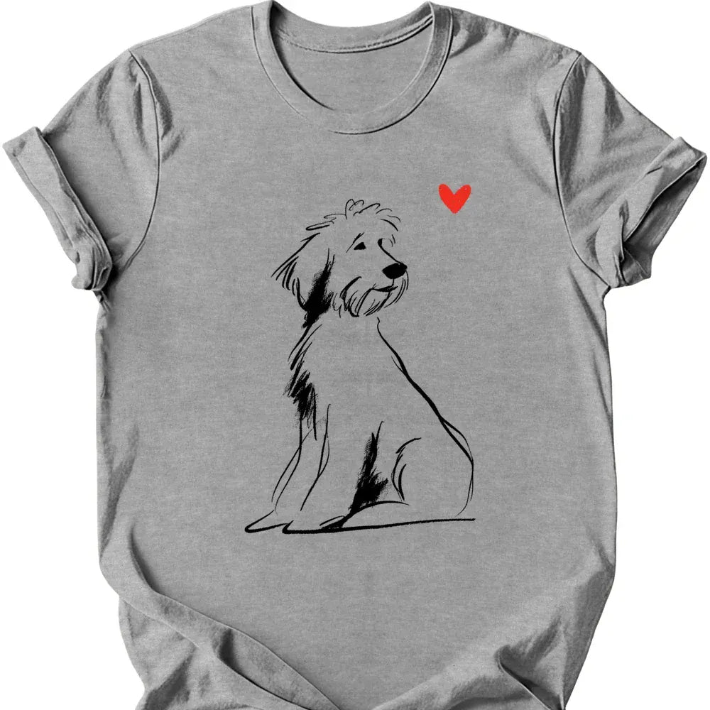 Portuguese Water Dog sketch tee sport grey