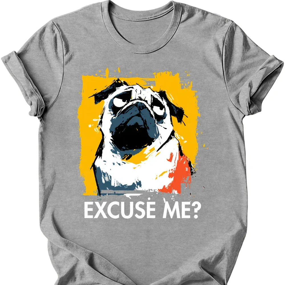 Pug excuse me tee sport grey