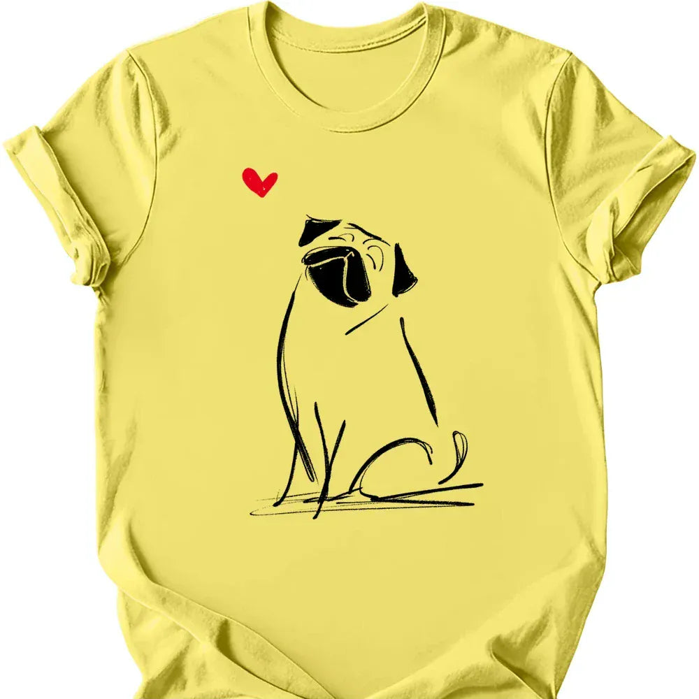 Pug sketch tee cornsilk
