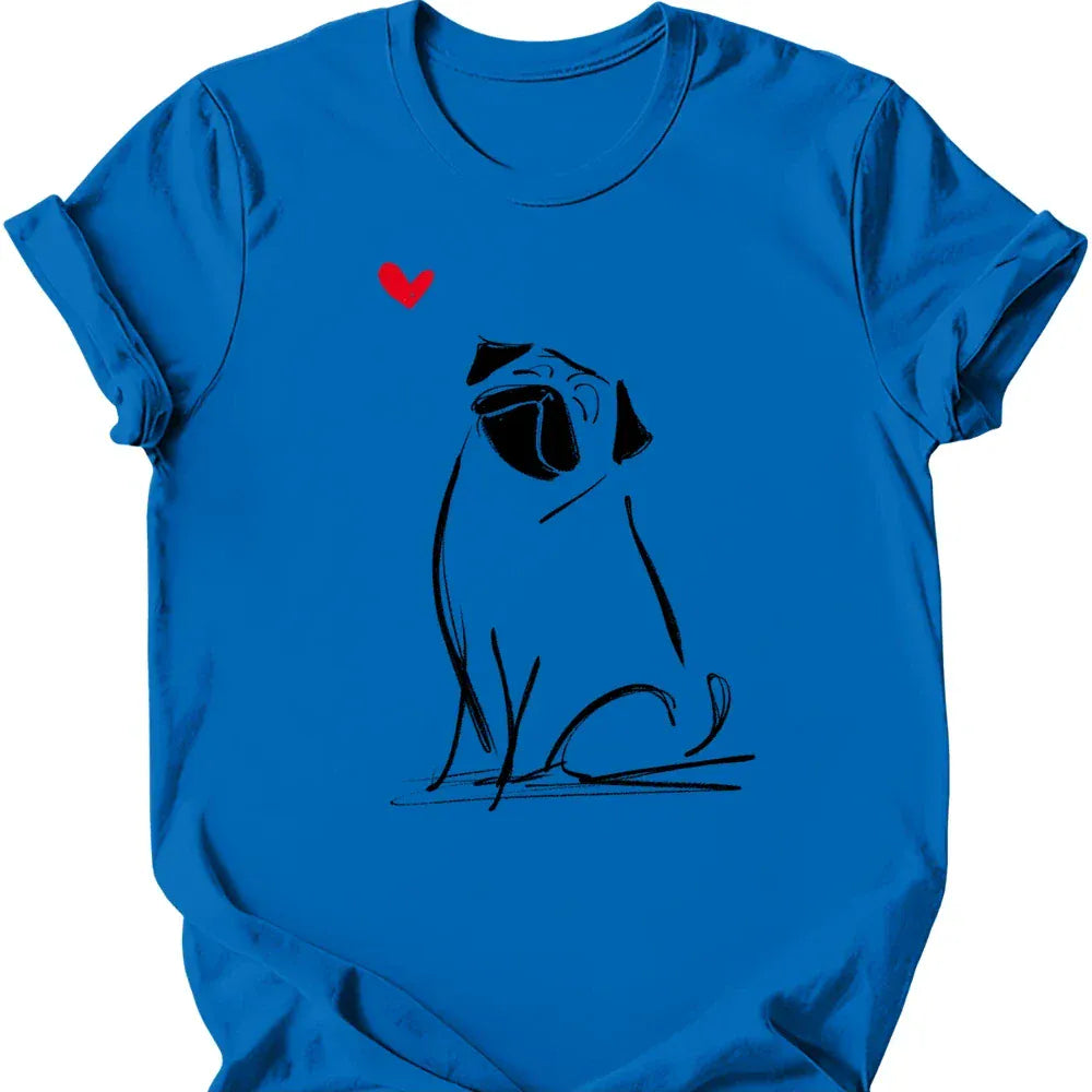 Pug sketch tee royal