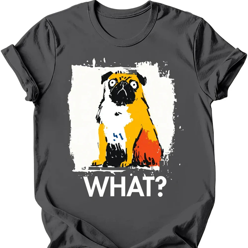 Pug what tee charcoal