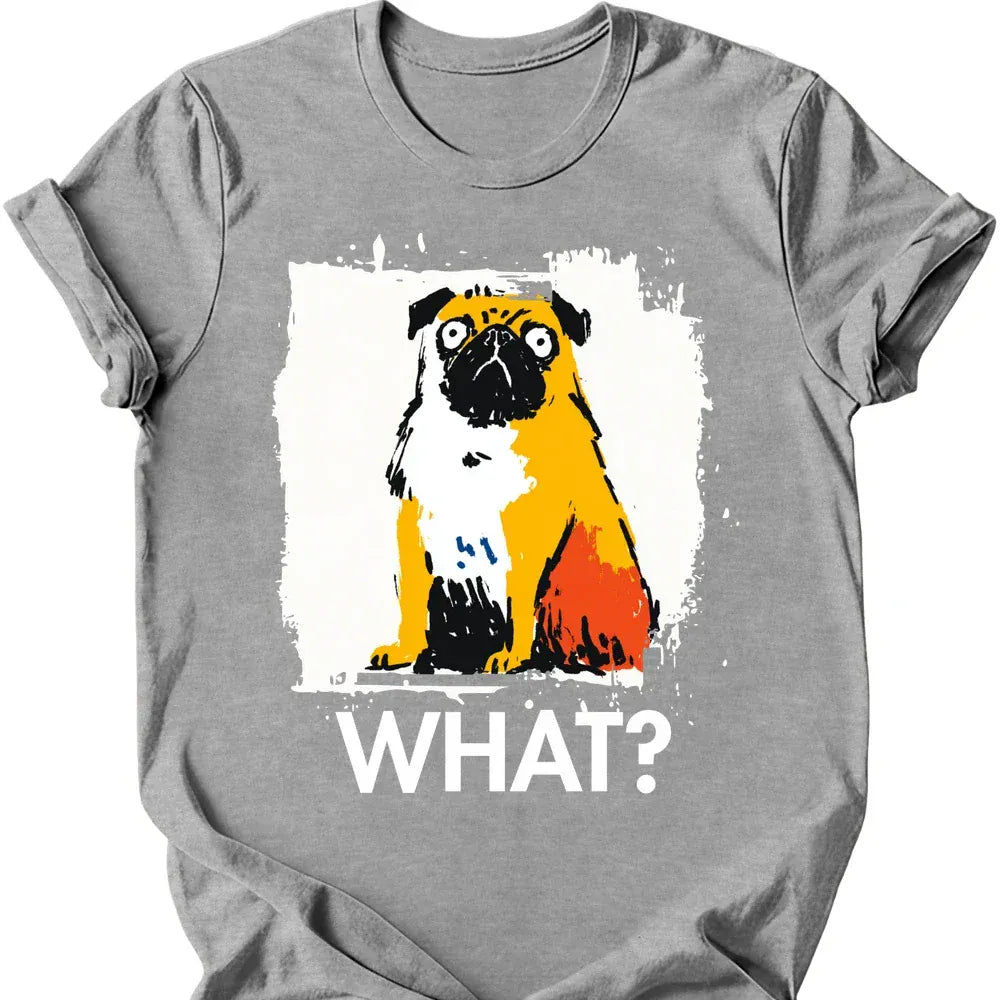 Pug what tee sport grey