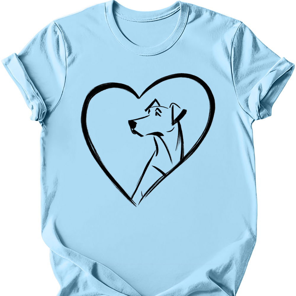 Rhodesian Ridgeback heart dog tee light blue