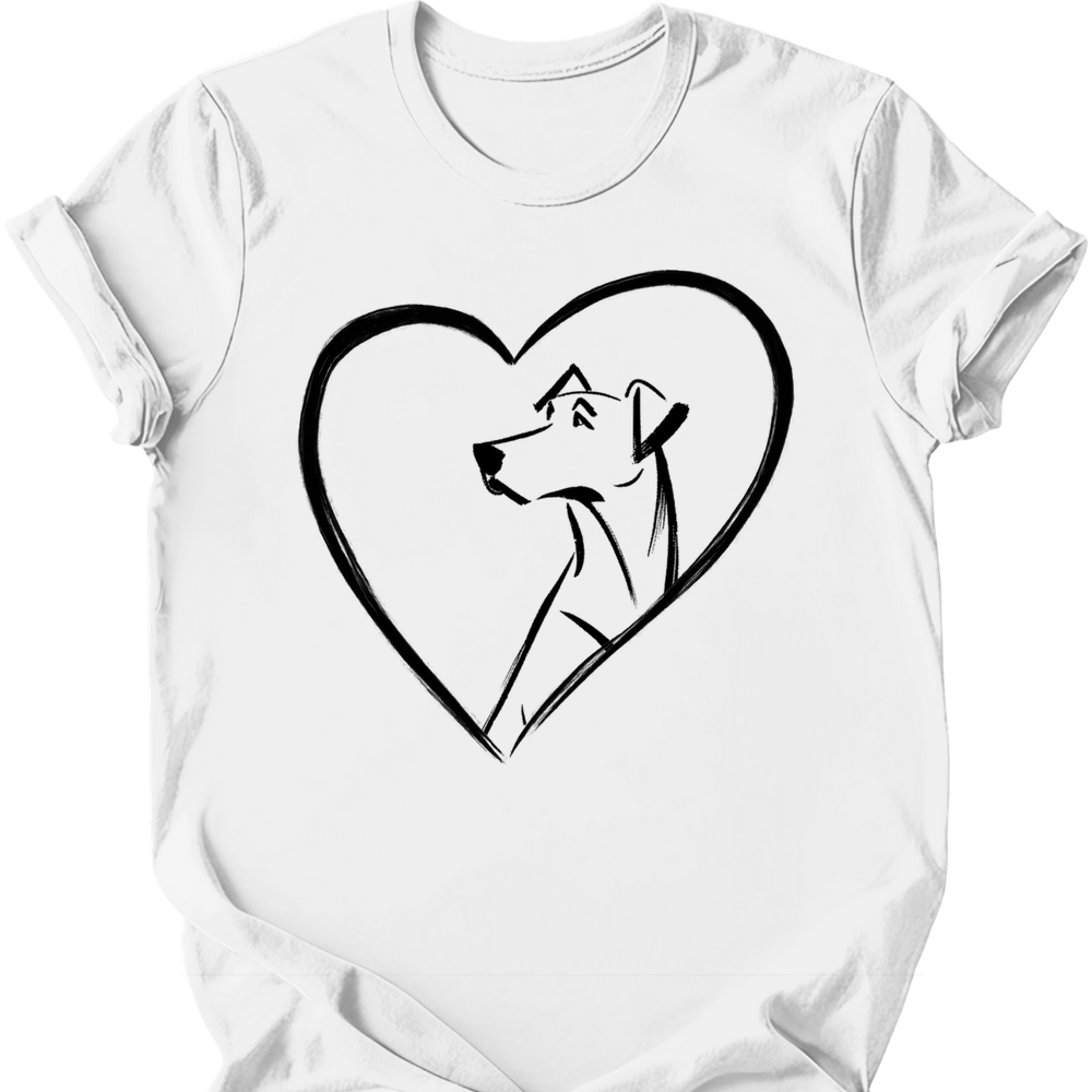 Rhodesian Ridgeback heart dog tee white