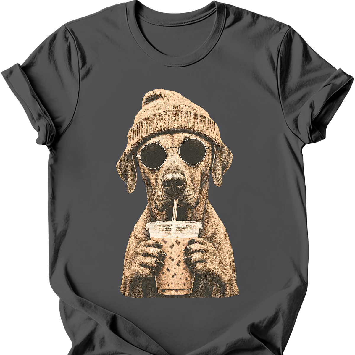 rhodesian ridgeback hipster dog tee charcoal