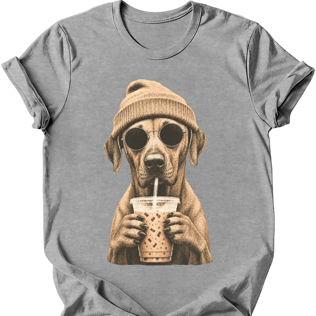 rhodesian ridgeback hipster dog tee sport grey