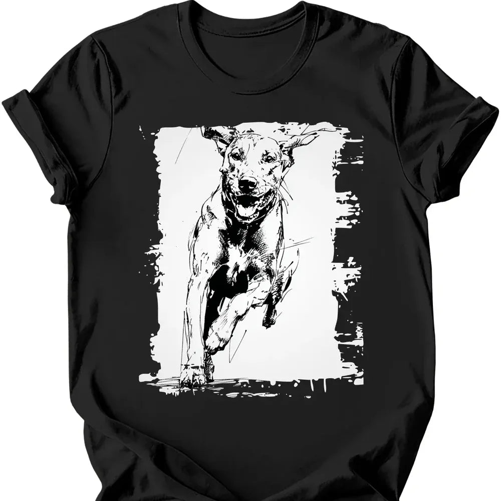 Rhodesian Ridgeback running dog tee black