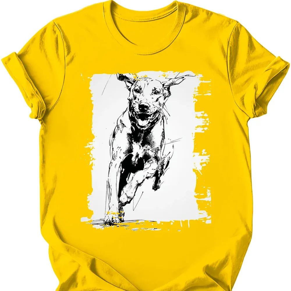 Rhodesian Ridgeback running dog tee daisy