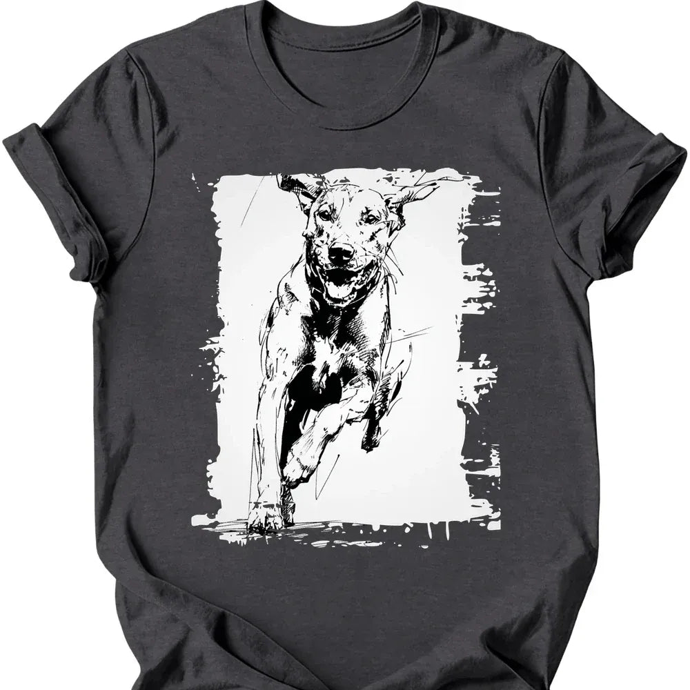 Rhodesian Ridgeback running dog tee dark heather