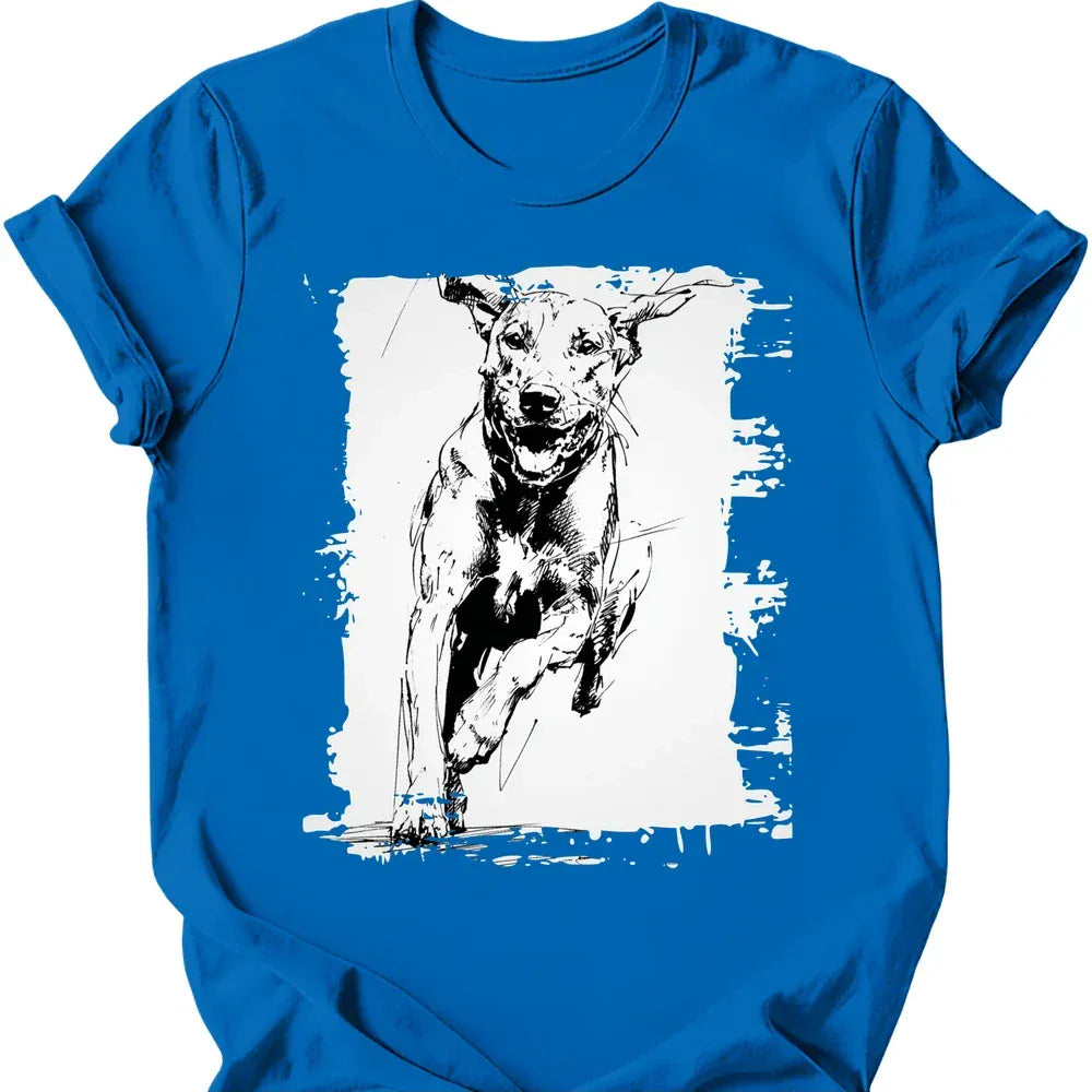 Rhodesian Ridgeback running dog tee royal