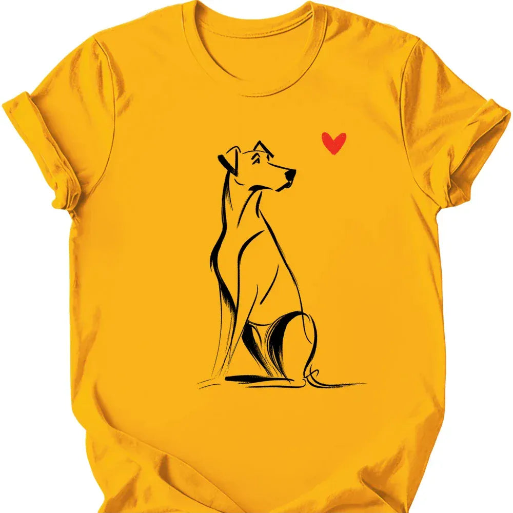 Rhodesian Ridgeback sketch tee gold
