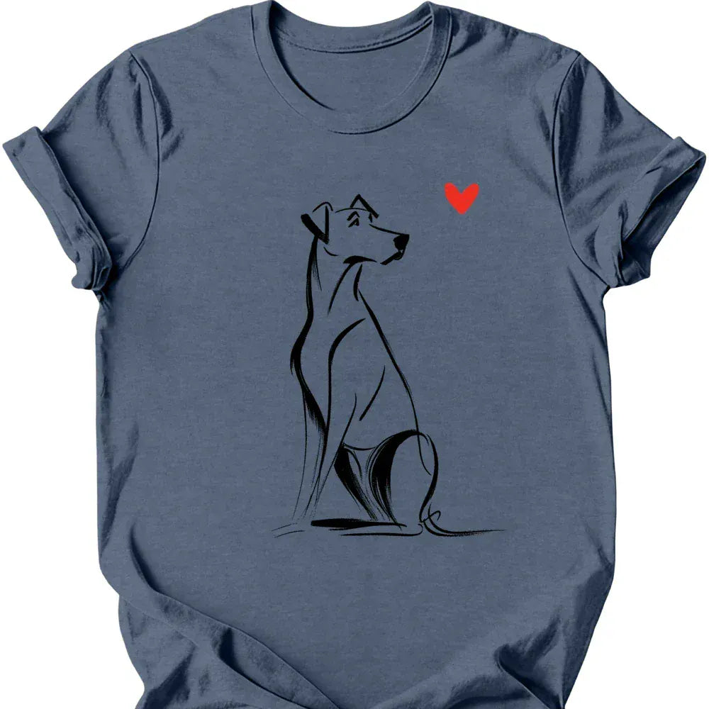 Rhodesian Ridgeback sketch tee heather indigo