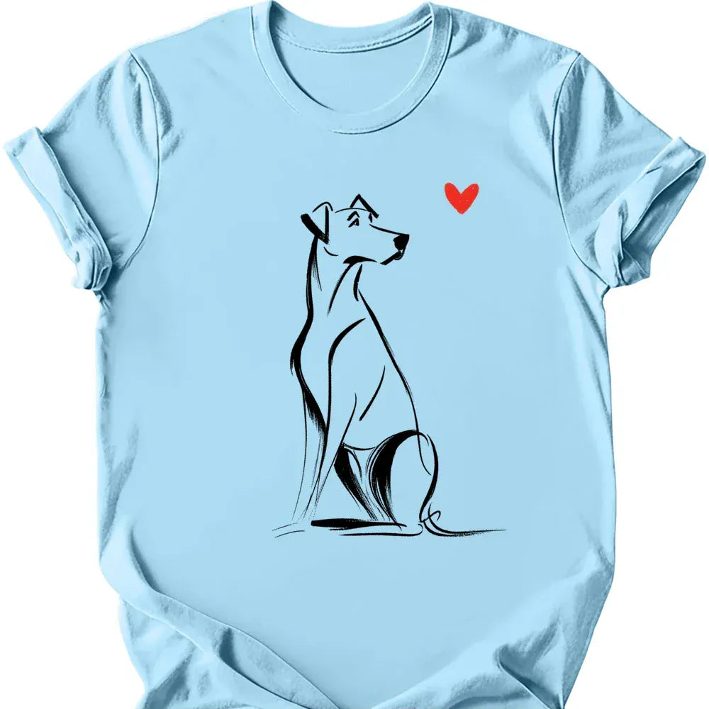 Rhodesian Ridgeback sketch tee light blue
