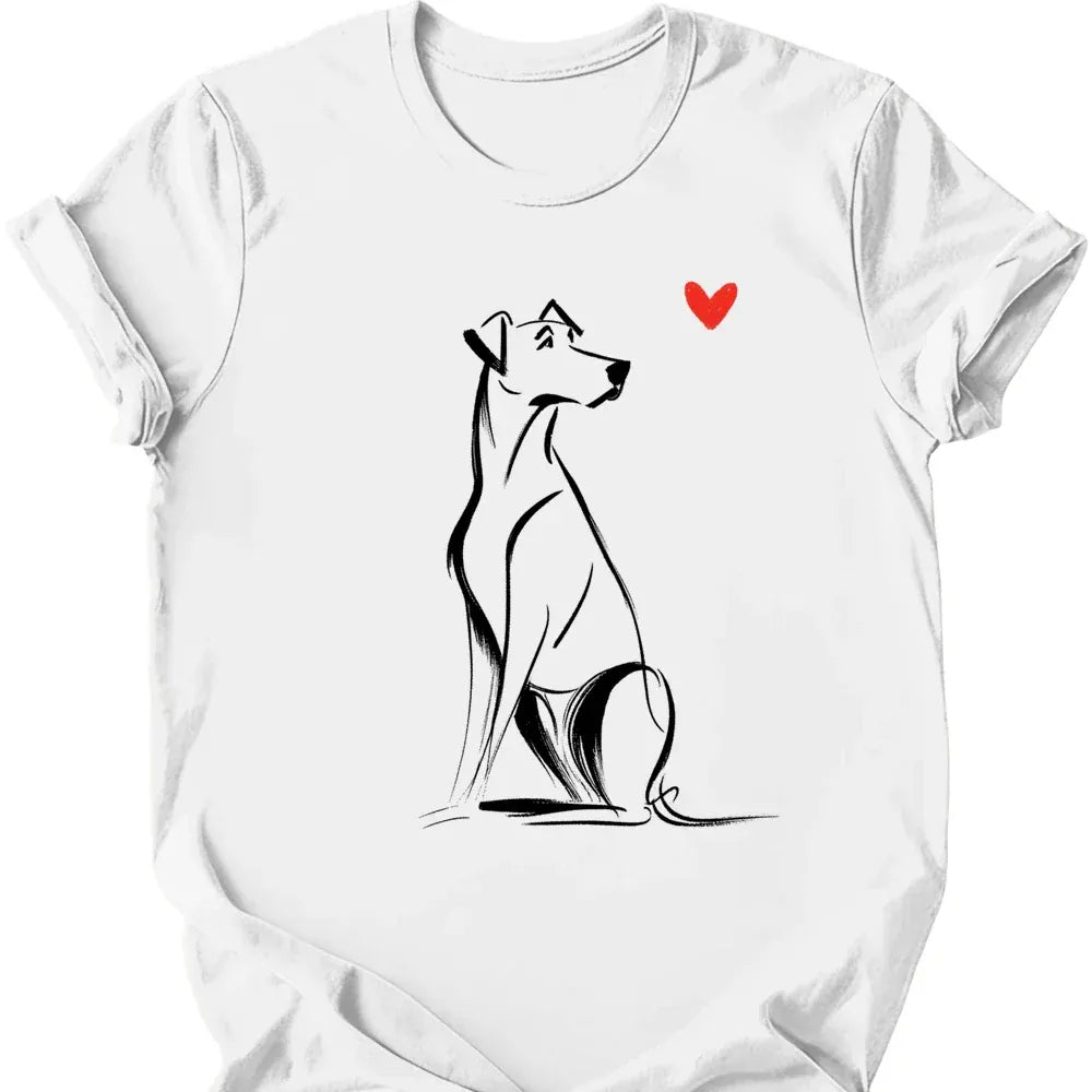 Rhodesian Ridgeback sketch tee white