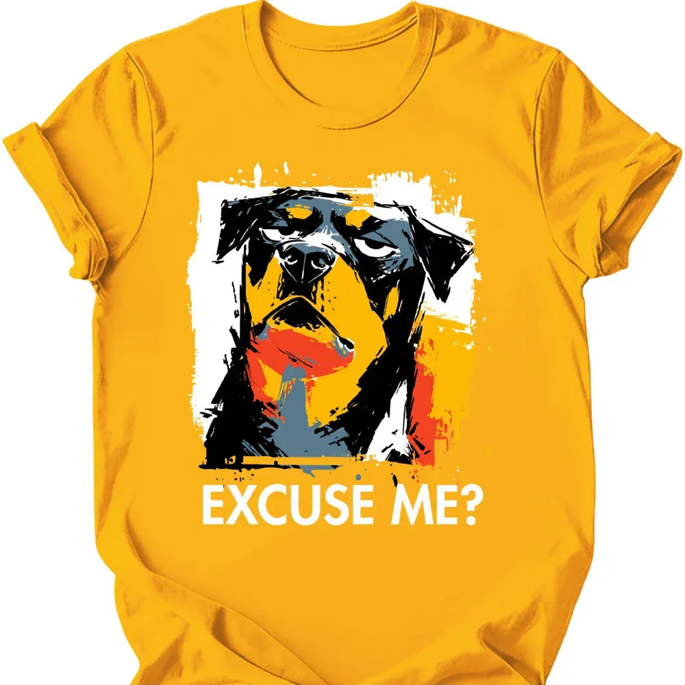 Rottweiler excuse me tee gold