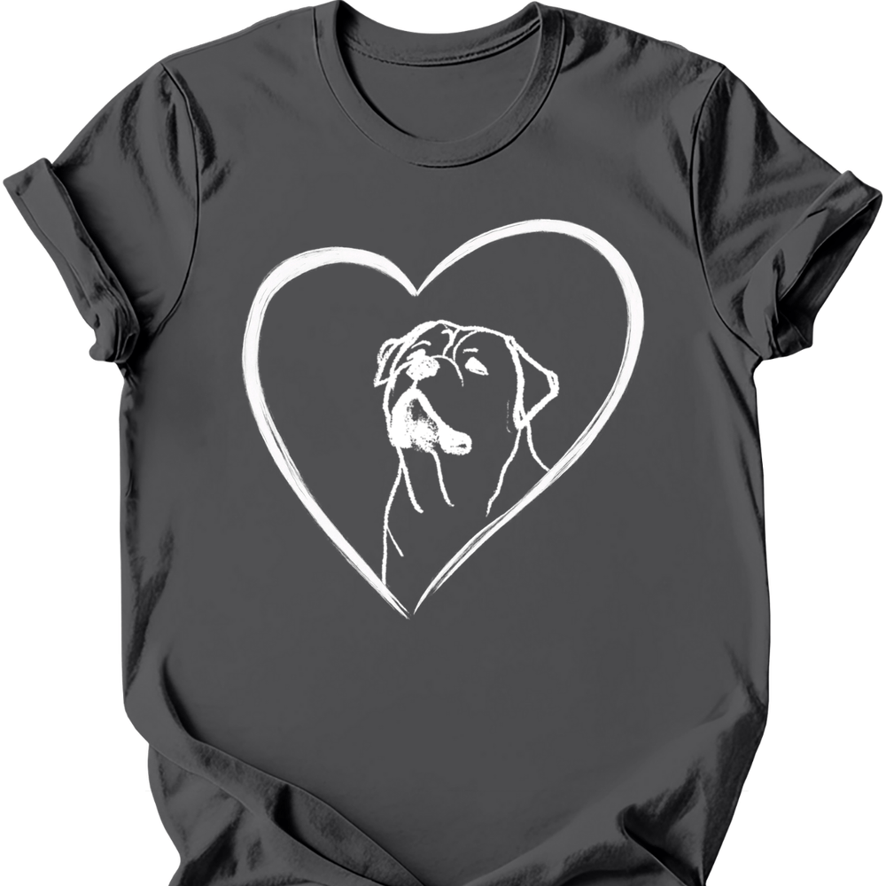 Rottweiler heart dog tee charcoal
