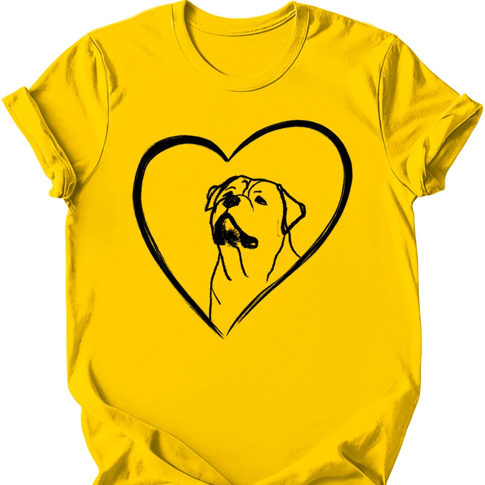 Rottweiler heart dog tee daisy