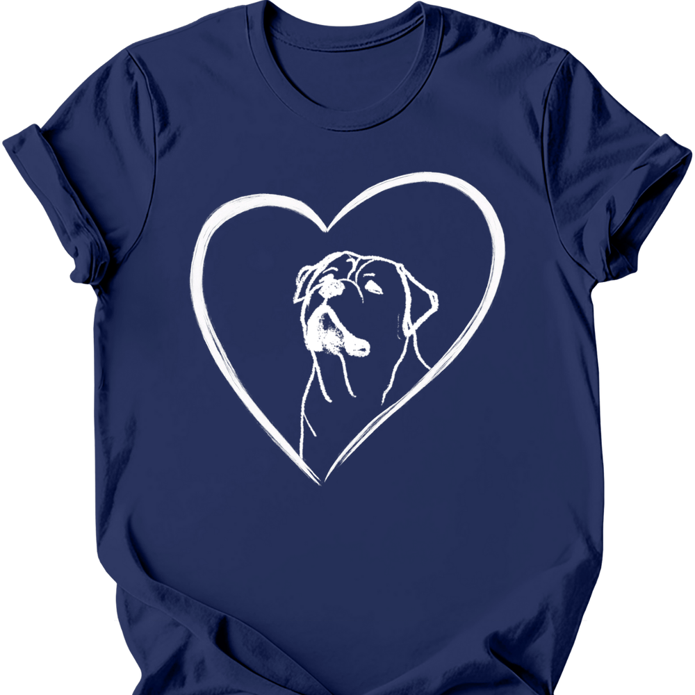 Rottweiler heart dog tee navy