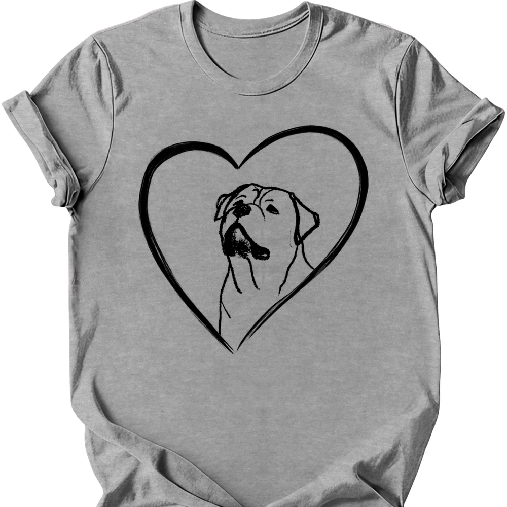 Rottweiler heart dog tee sport grey