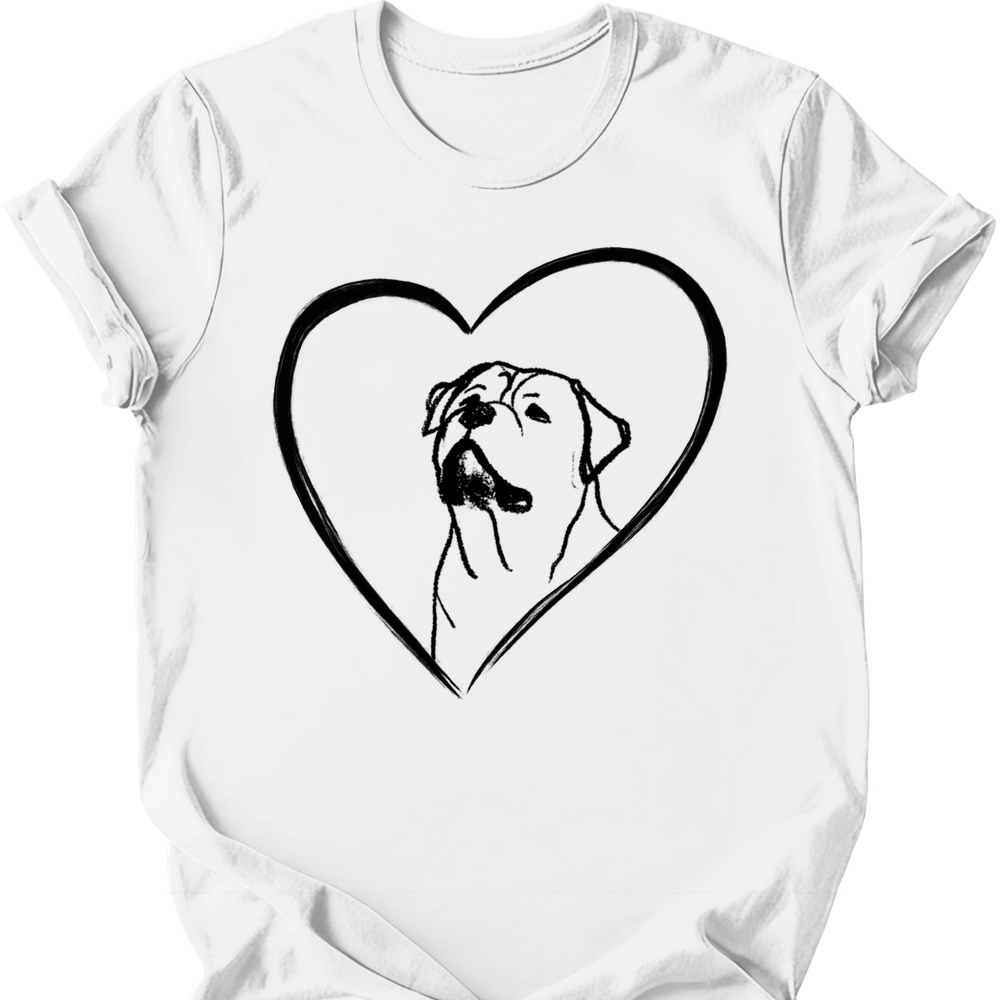 Rottweiler heart dog tee white