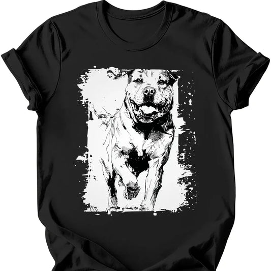 Rottweiler running dog tee black