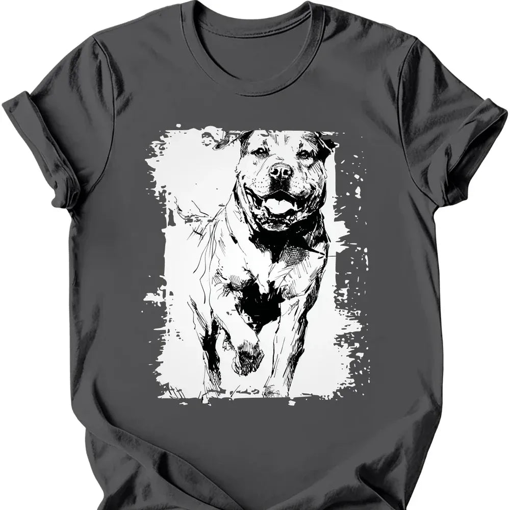 Rottweiler running dog tee charcoal