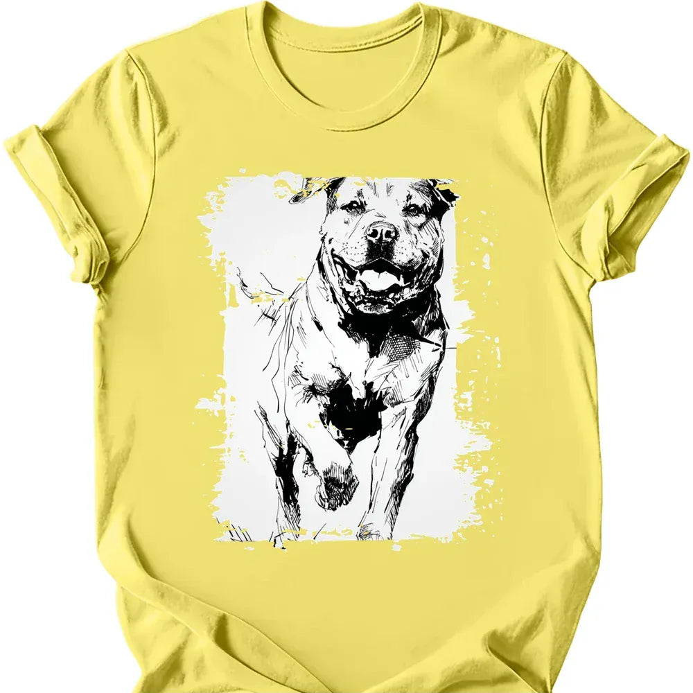 Rottweiler running dog tee cornsilk