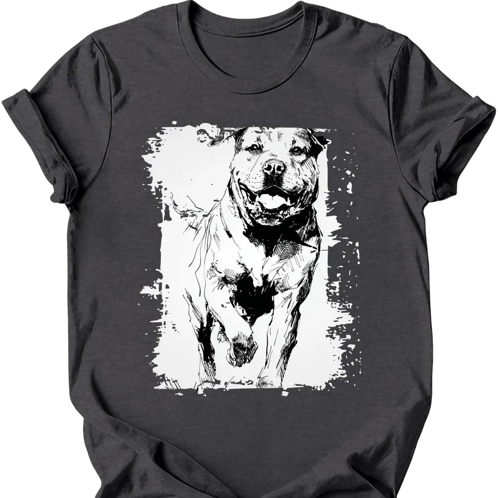 Rottweiler running dog tee dark heather