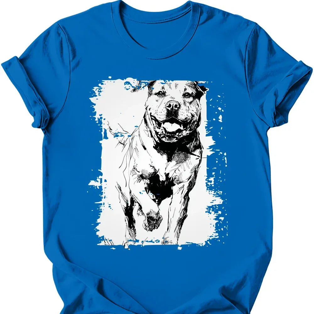 Rottweiler running dog tee royal