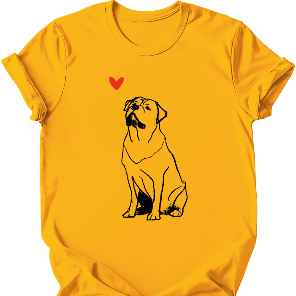 Rottweiler sketch tee gold