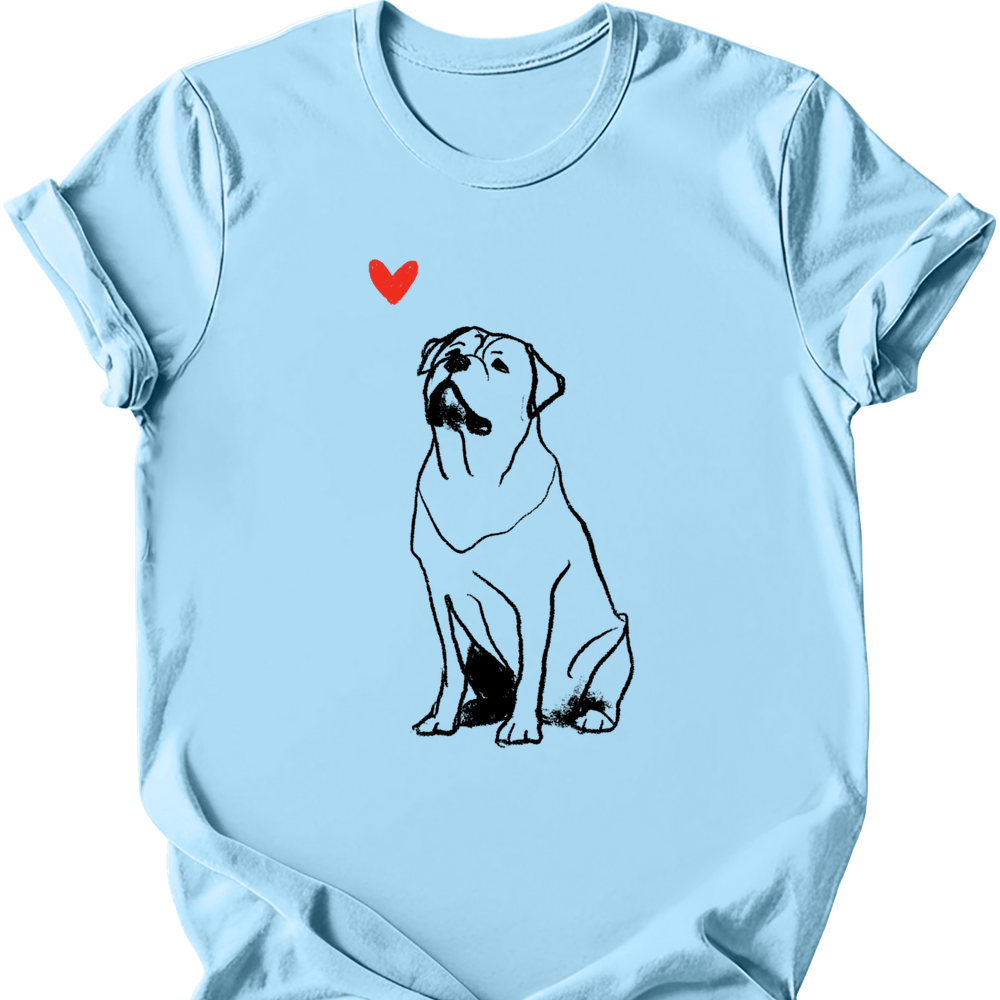 Rottweiler sketch tee light blue