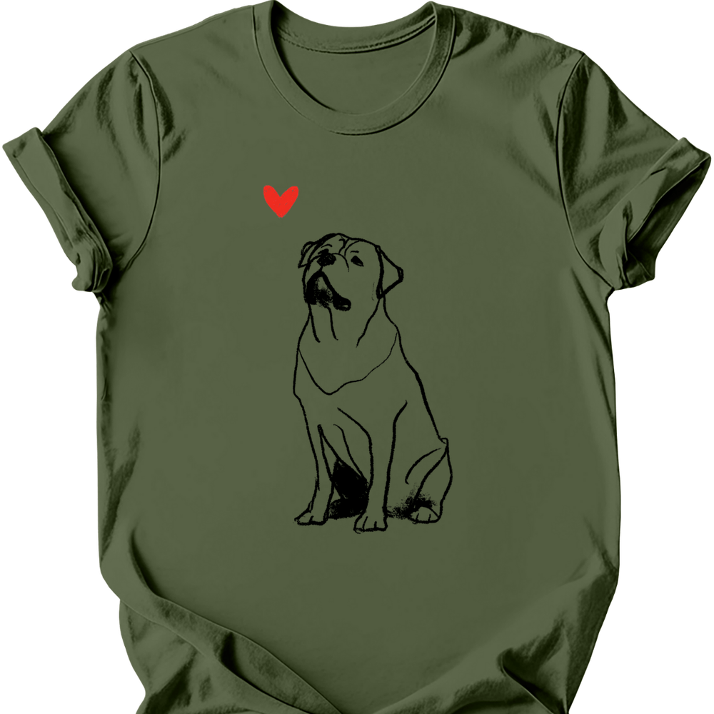 Rottweiler sketch tee military green