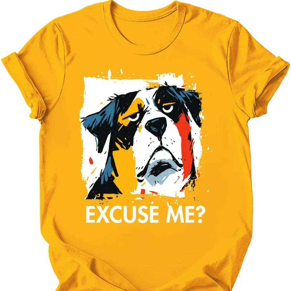 Saint Bernard excuse me tee gold