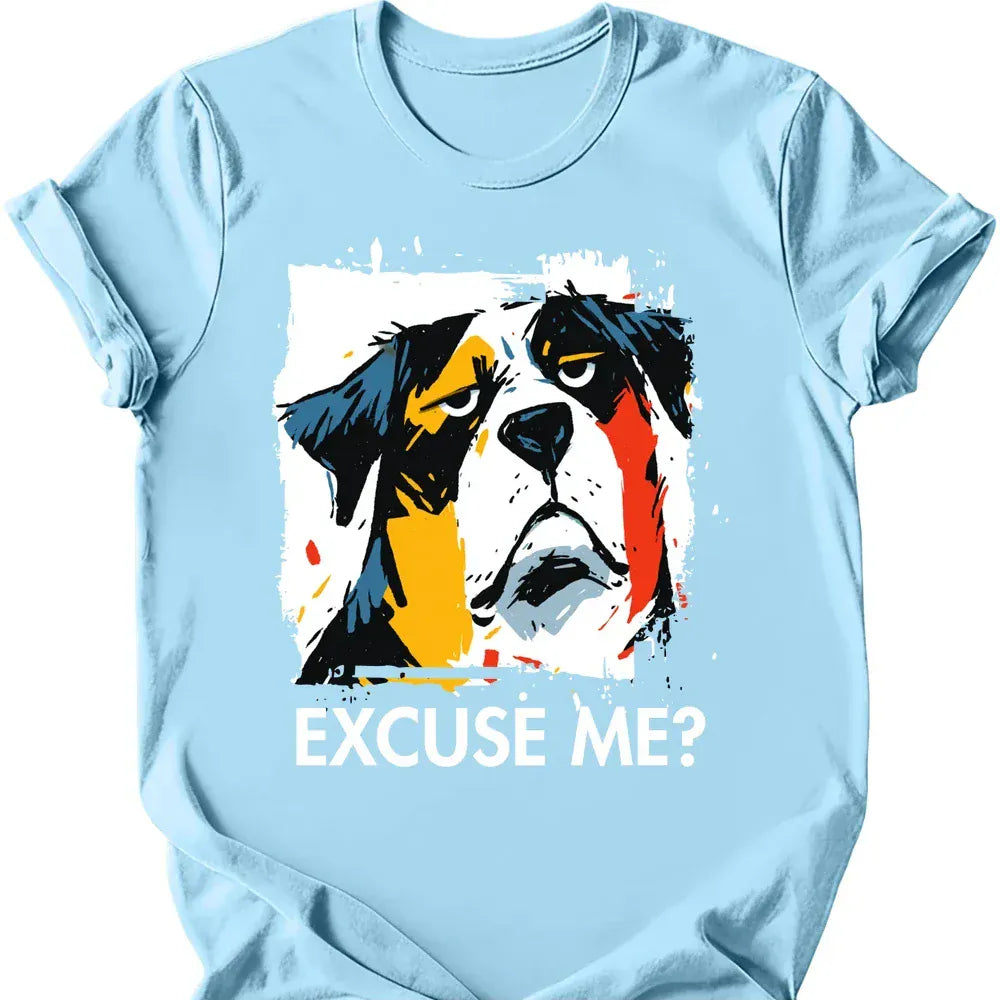 Saint Bernard excuse me tee light blue