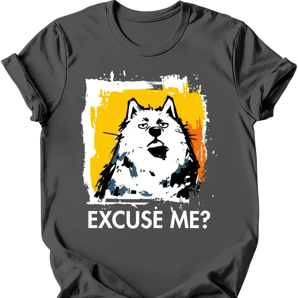 Samoyed excuse me tee charcoal