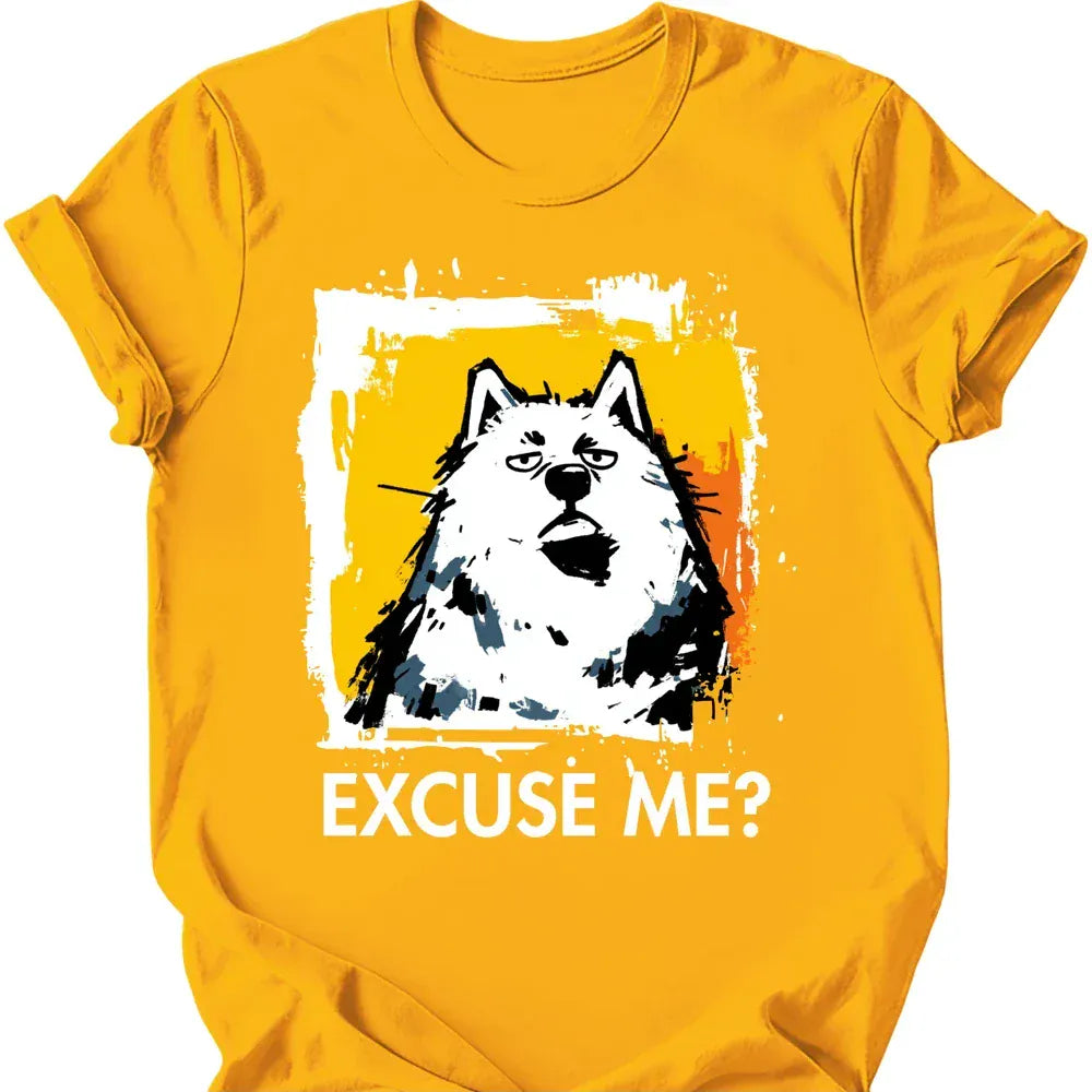 Samoyed excuse me tee gold