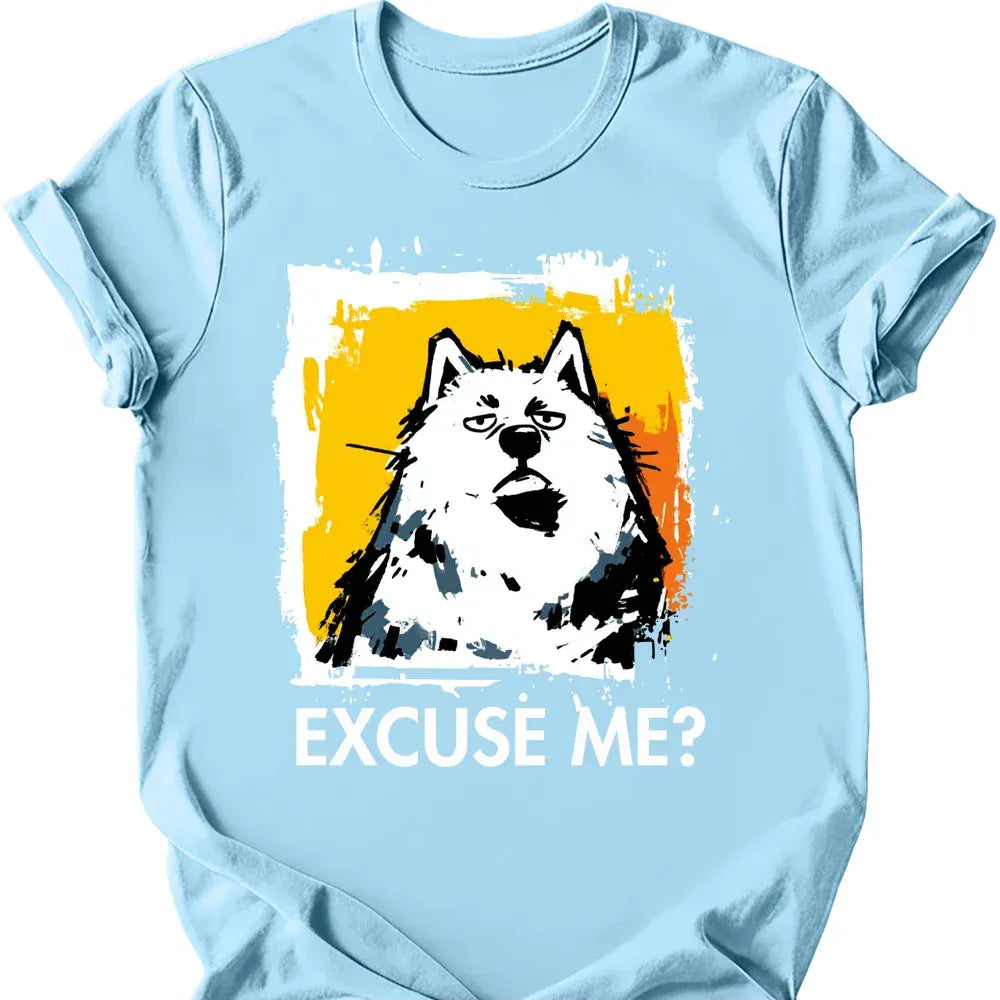 Samoyed excuse me tee light blue