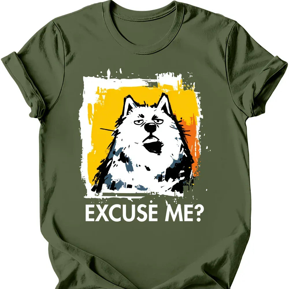Samoyed excuse me tee military green