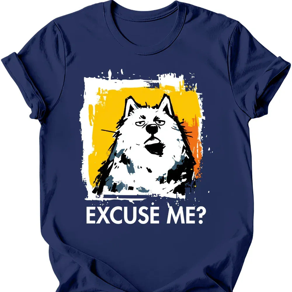 Samoyed excuse me tee navy