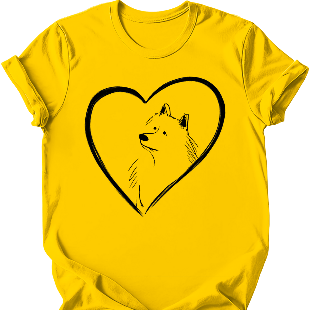 Samoyed heart dog tee daisy