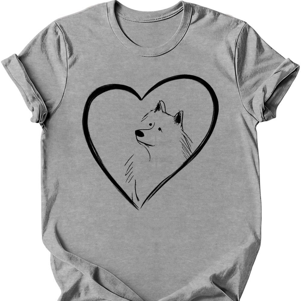 Samoyed heart dog tee sport grey