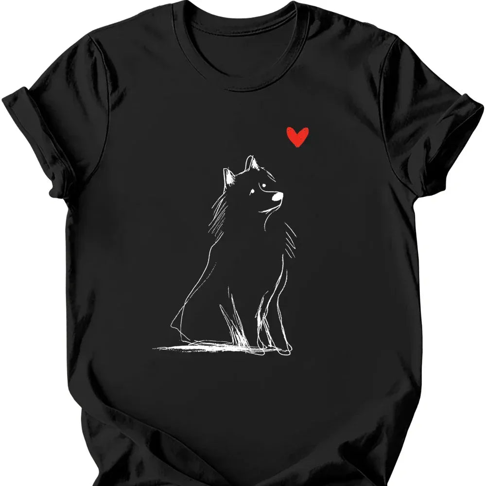 Samoyed sketch tee black