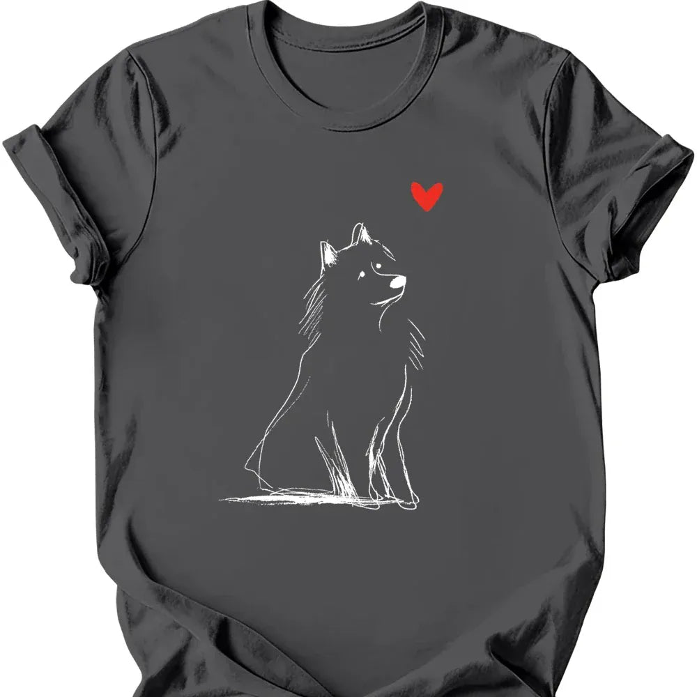 Samoyed sketch tee charcoal
