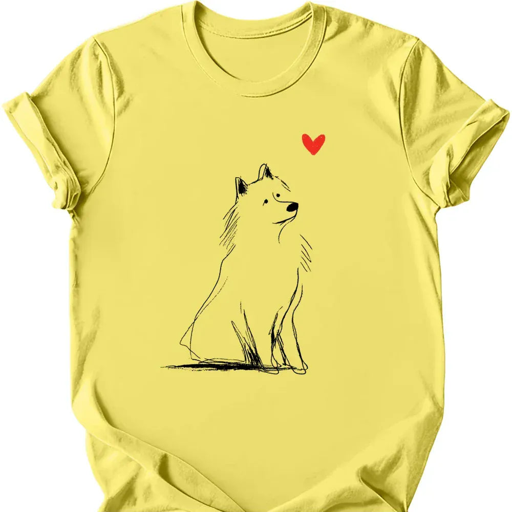 Samoyed sketch tee cornsilk