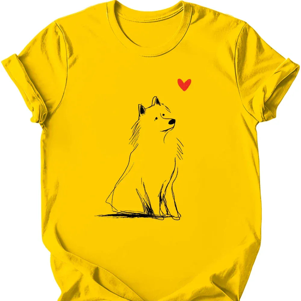 Samoyed sketch tee daisy