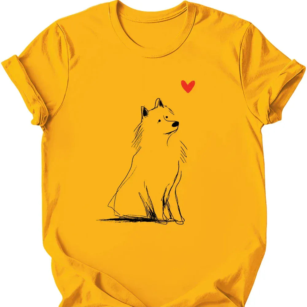 Samoyed sketch tee gold