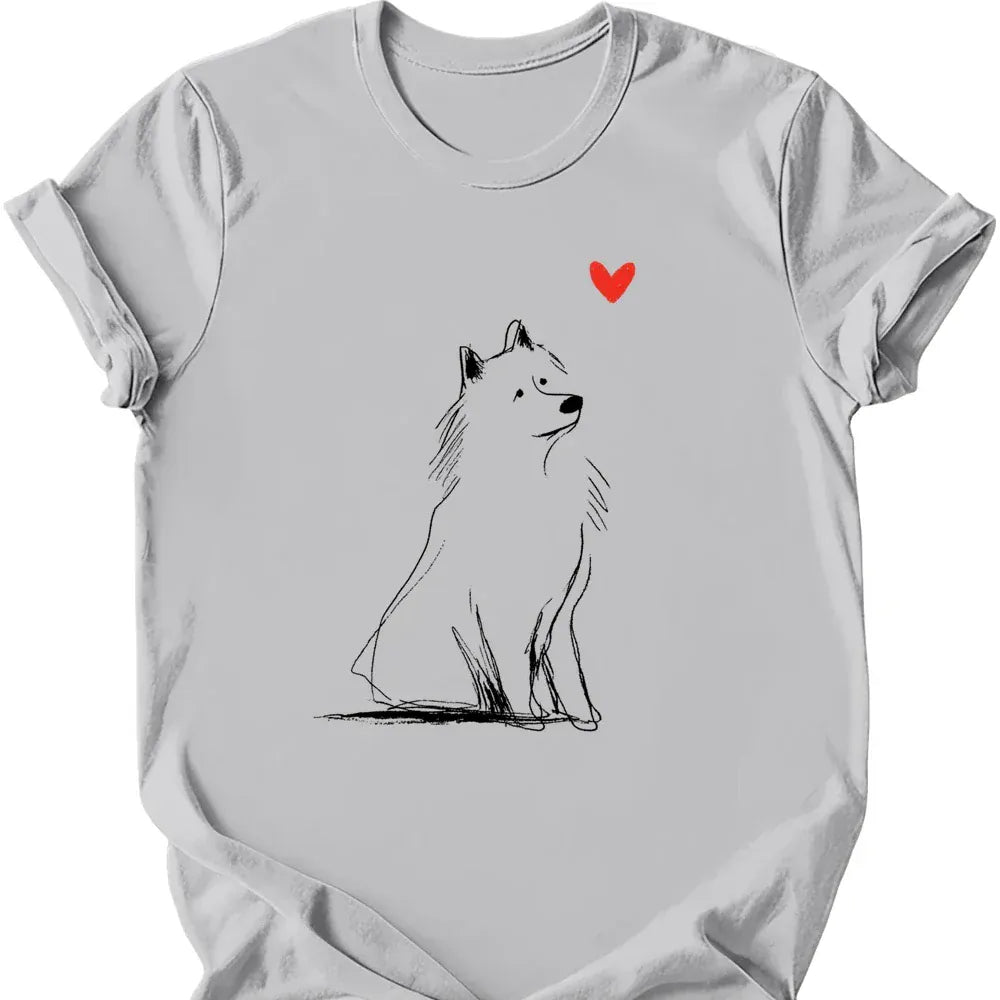 Samoyed sketch tee ice grey