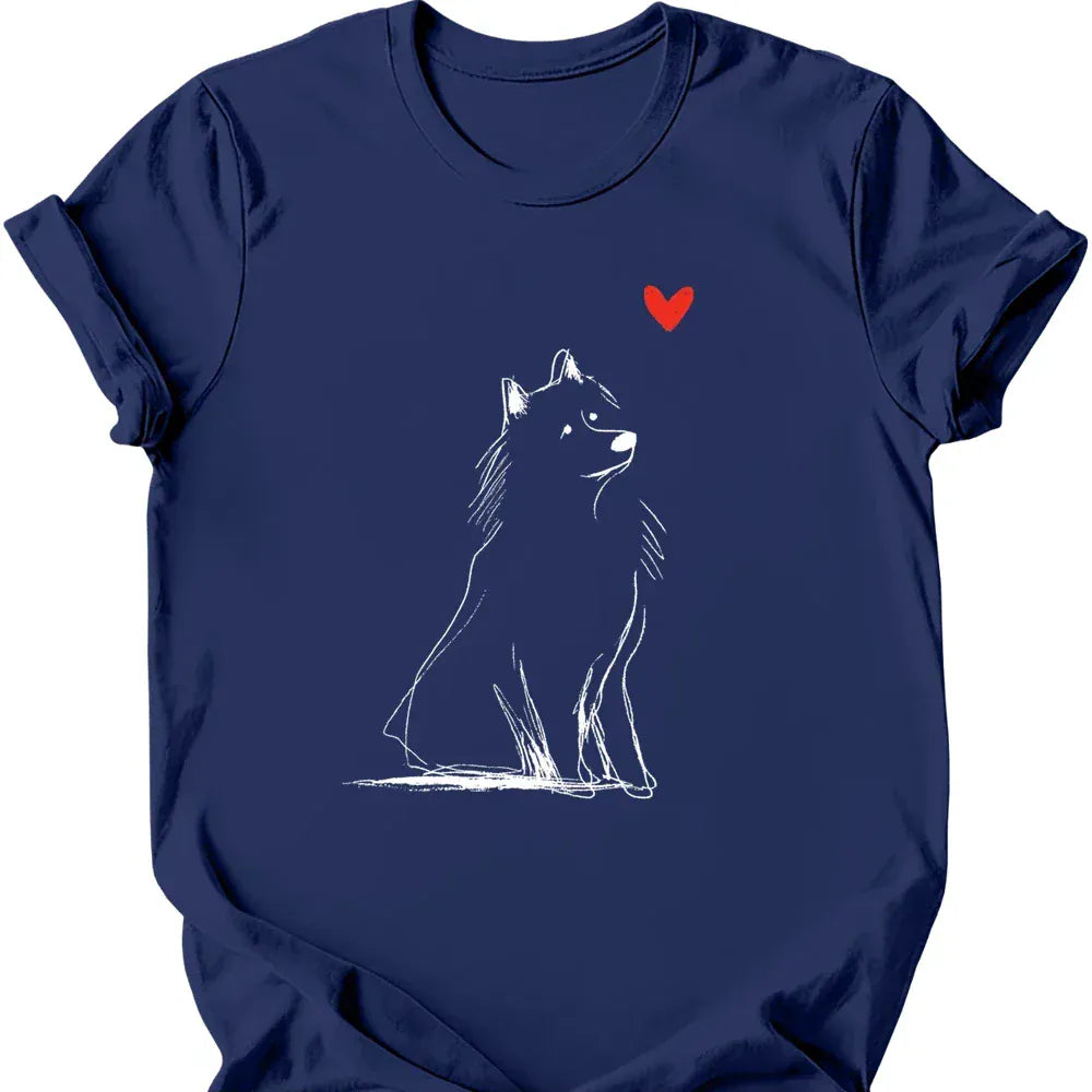 Samoyed sketch tee navy