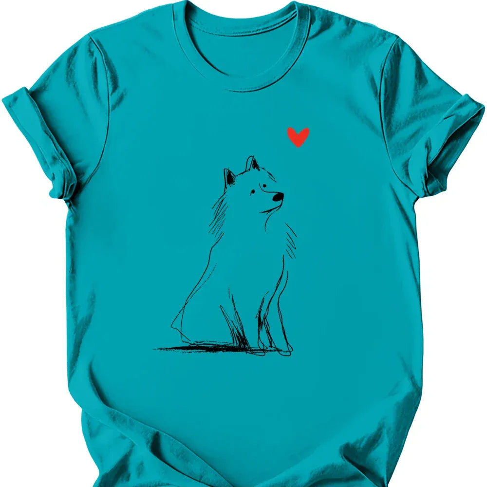 Samoyed sketch tee tropical blue